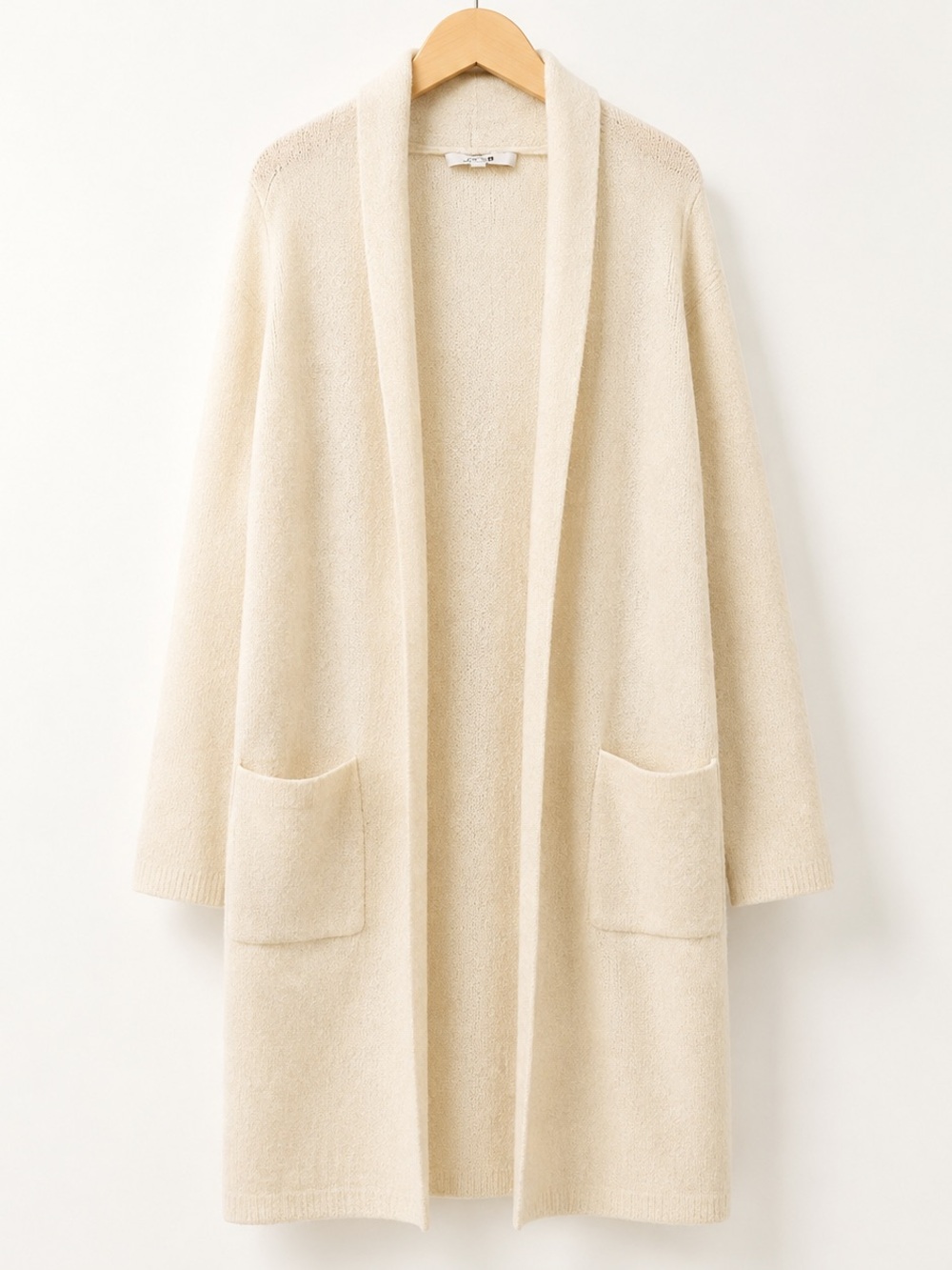 Joe's Jeans Cream Open-Front Knit Cardigan with Pockets